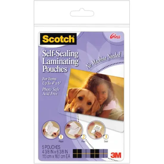 Scotch&reg; Self-Sealing Laminating Pouches, 5ct. {1}