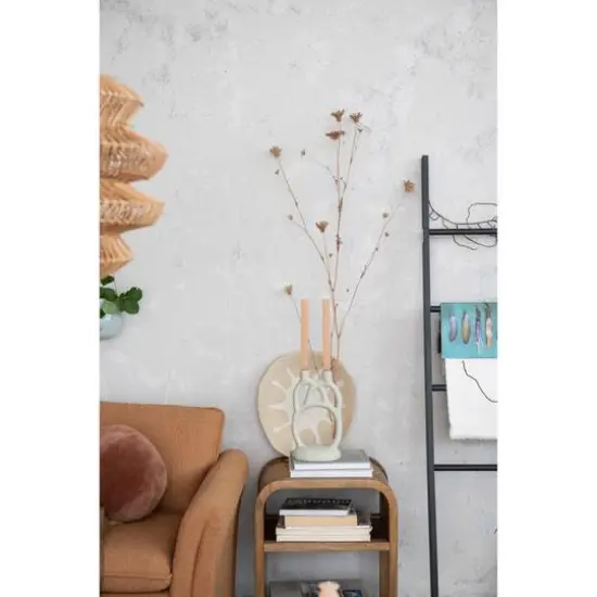 Hello Honey&reg; 12" Ivory Modern Sculptural Double Taper Candle Holder {7}