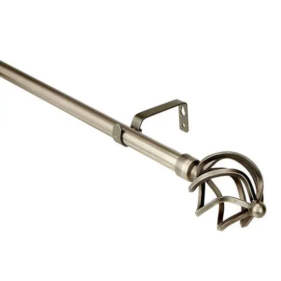 Home Details Royal Twist Curtain Rod Satin Nickel {1}