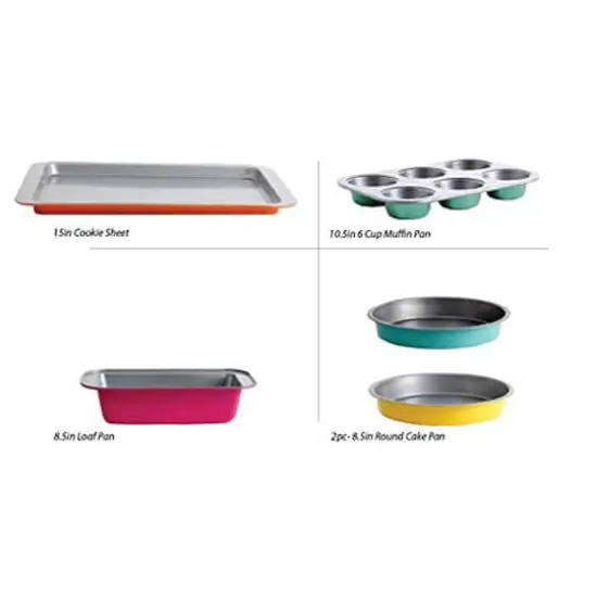 Gibson Home Color Splash Lyneham 5-Piece Carbon Steel Bakeware Set {3}