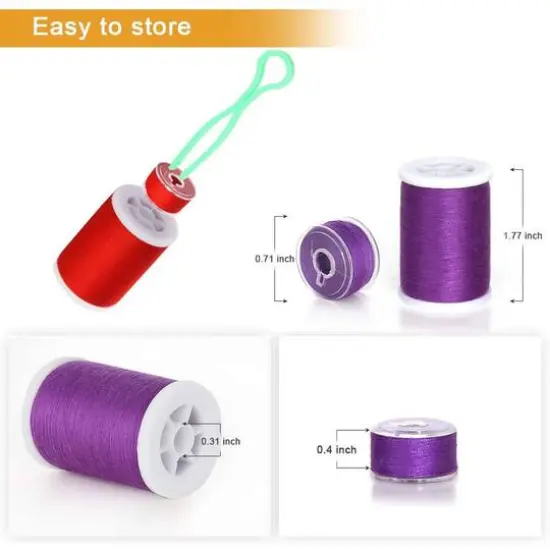 HAITRAL&reg; 21 Color Radiant Cotton Sewing Thread And Bobbins Set {3}