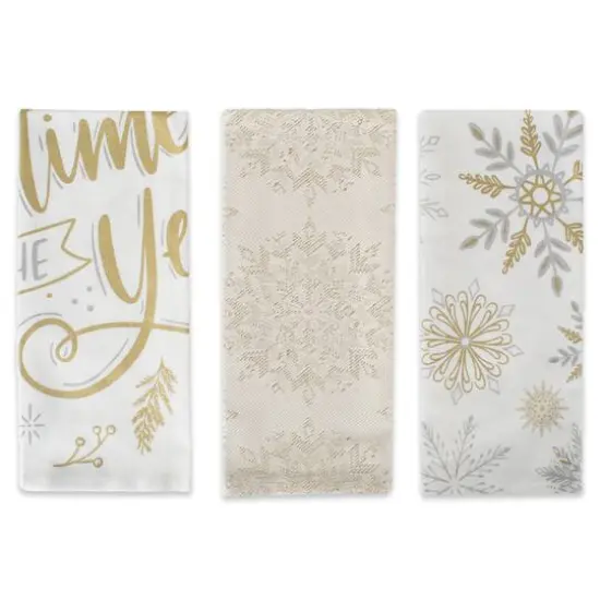 DII&reg; Assorted Winter Sparkle Dishtowel Set {3}