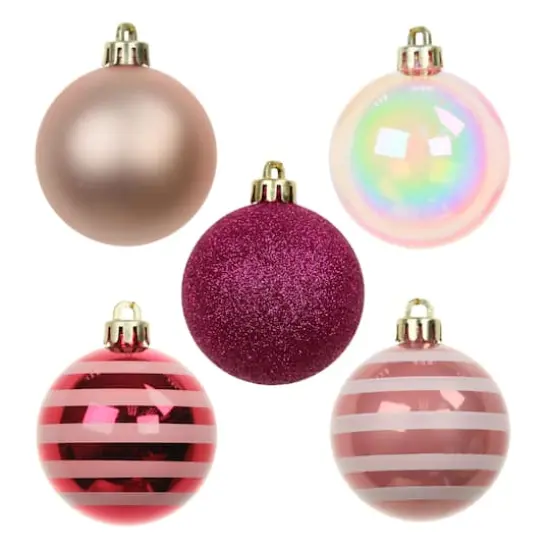 5 Pack 2.2" Pink Shatterproof Ball Ornaments by Ashland&reg; {3}