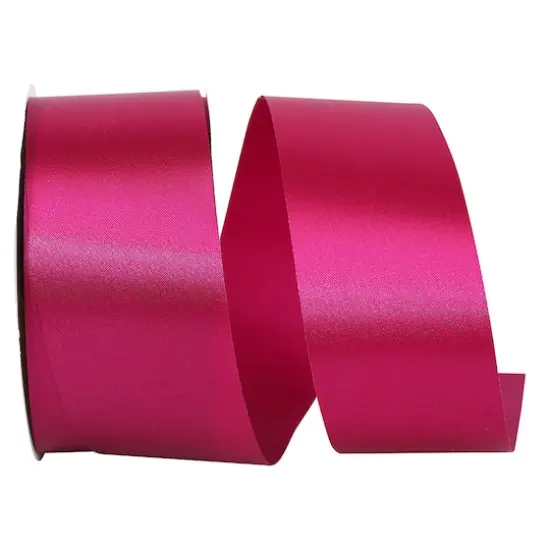JAM Paper 1.875" x 50yd. Single Face Satin Allure Ribbon Wild Berry {1}