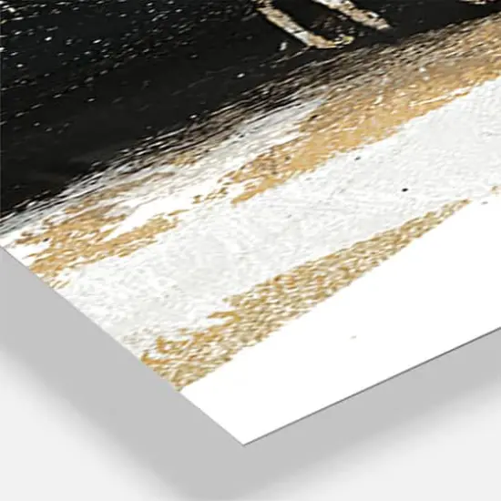 Designart 'Gold And Black Drift Iii Modern Multipanel Wall Clock {4}