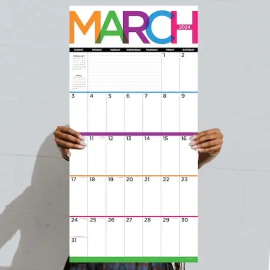 TF Publishing 2024 Big & Bright Grid Wall Calendar {6}