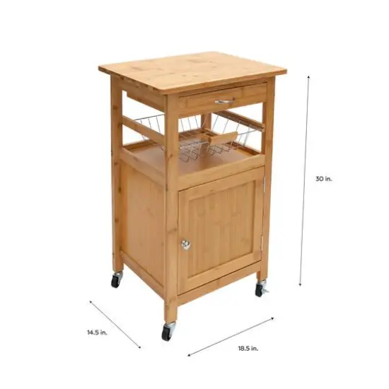 Organize It All Bamboo Rolling Kitchen Cart {9}