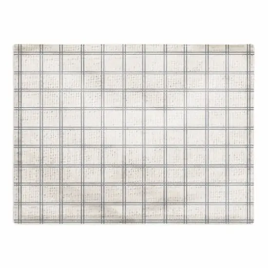 Slate Windowpane Pattern 18" x 14" Cotton Twill Placemat {1}