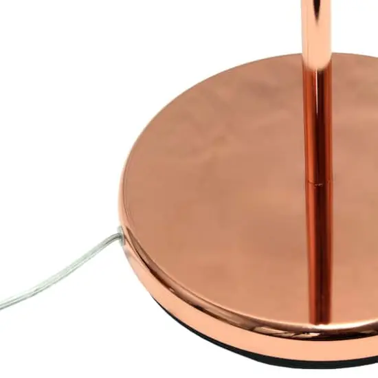 Lalia Home 4.6ft. Swing Arm Floor Lamp with Glass Cylindrical Shade Rose Gold {8}