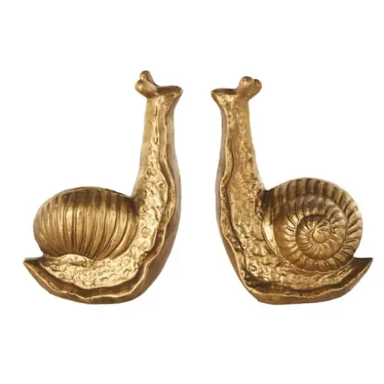 7" Gold Metal Snail Standing Bookends, 2ct. {8}