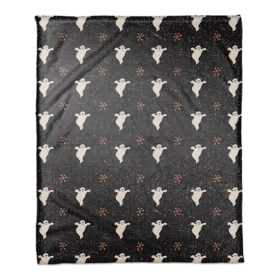 Retro Ghosts Coral Fleece Blanket {1}