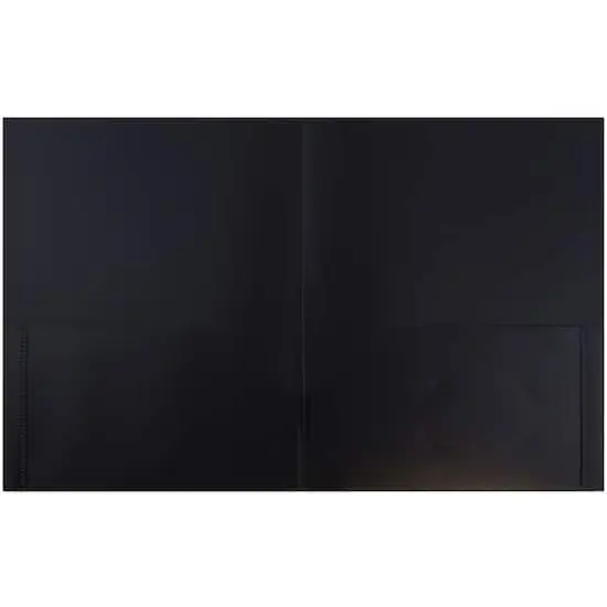 JAM Paper 9.5" x 11.5" Plastic 2 Pocket School POP Folders, 6ct. Black {4}
