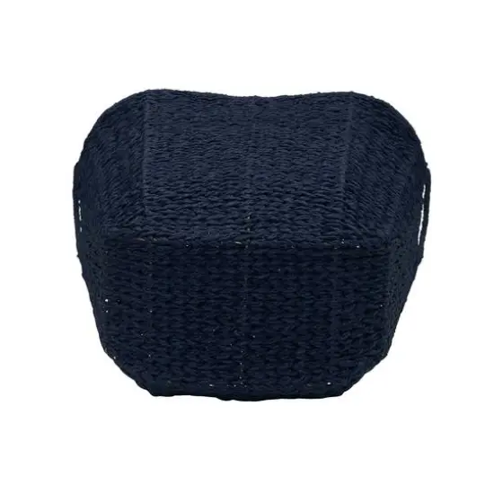 Household Essentials 17.5" Woven Paper Rope Basket with Handles Blue {8}
