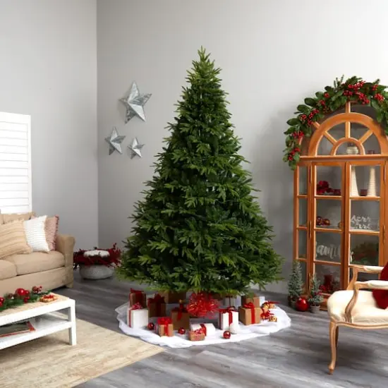 9ft. Pre-Lit Colorado Mountain Fir Natural Look Artificial Christmas Tree, White LED Lights {11}