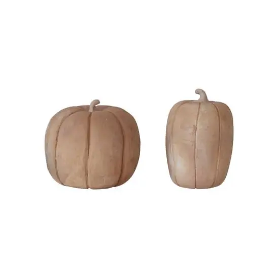 Hello Honey&reg; 8" Brown Handmade Terra Cotta Pumpkin {4}