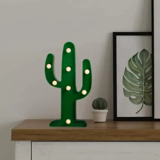 10" LED Cactus Marquee Wall Décor {3}