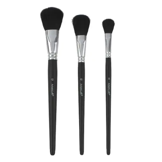 Round Mop Black Taklon 3 Piece Mixed Media Brush Set by Artist's Loft&reg; {1}