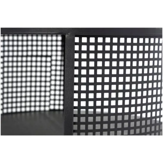 21" Black Metal Open Grid Frame Accent Table {8}