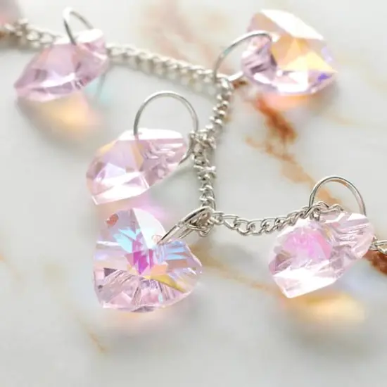 Pink Aurora Borealis Faceted Glass Heart Beads, 14mm by Bead Landing&trade; {3}