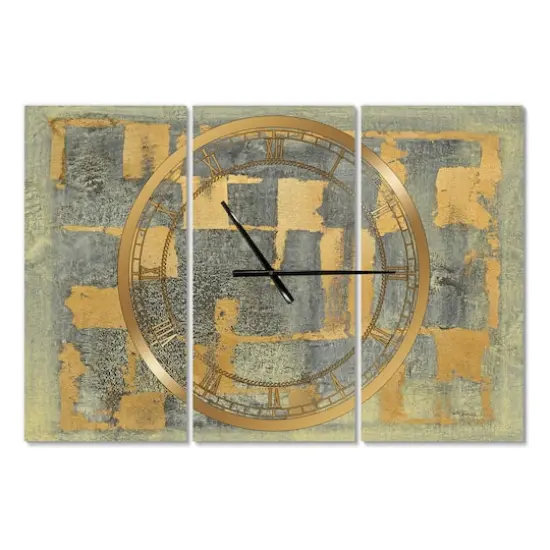 Designart 'Glam Metallic Form Ii Modern Multipanel Wall Clock {1}