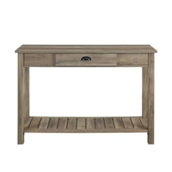 Walker Edison Gray Wash Country Entry Table {6}