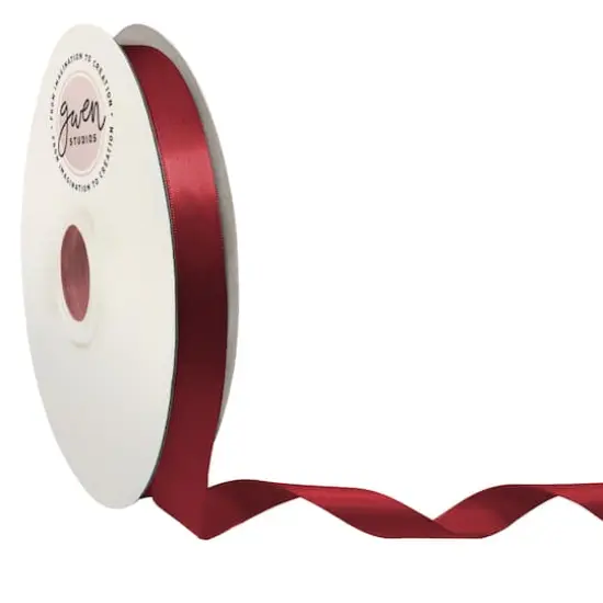 Gwen Studios Single Faced Satin Ribbon Burgundy {1}