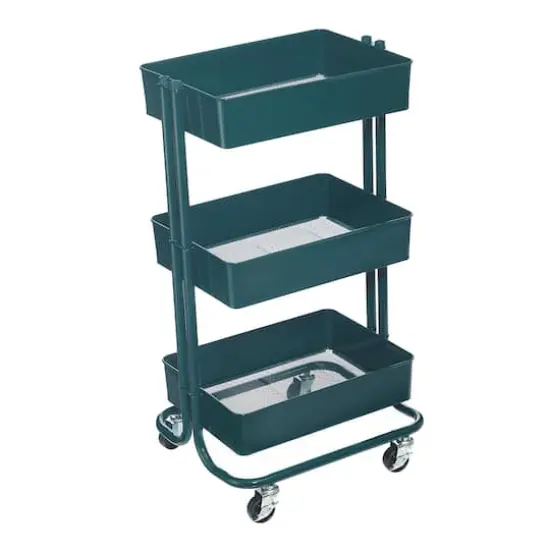 Lexington 3-Tier Rolling Cart by Simply Tidy&reg; Emerald {1}