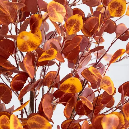 7ft. Pre-Lit Grand Autumn Eucalyptus Artificial Fall Tree with 420 Warm White LED Lights {4}