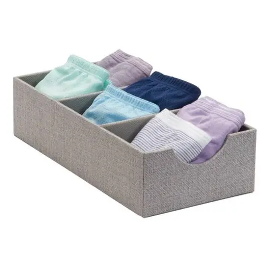 Household Essentials 3-Compartment Drawer Organizer Gray {5}