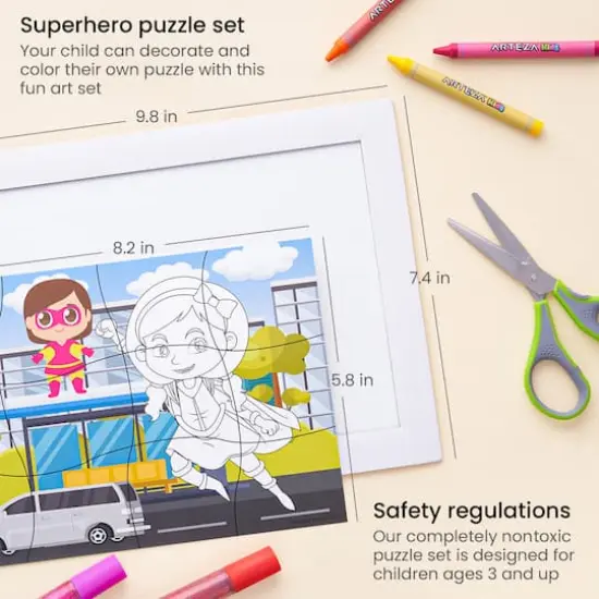 Arteza&reg; Kids Superheroes Jigsaw Puzzle Set, 32 pcs {3}