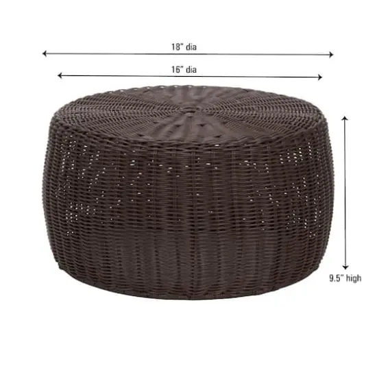 Household Essentials 9" Woven Storage Ottoman Brown {6}