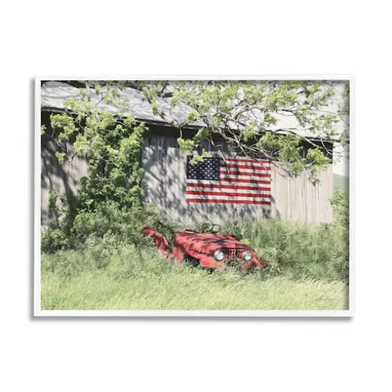 Stupell Industries Americana Lush Country Greenery Framed Giclee Art White {1}