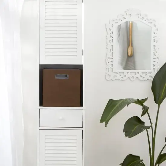 DII&reg; 11" Polyester Solid Storage Cube Bark Brown {6}