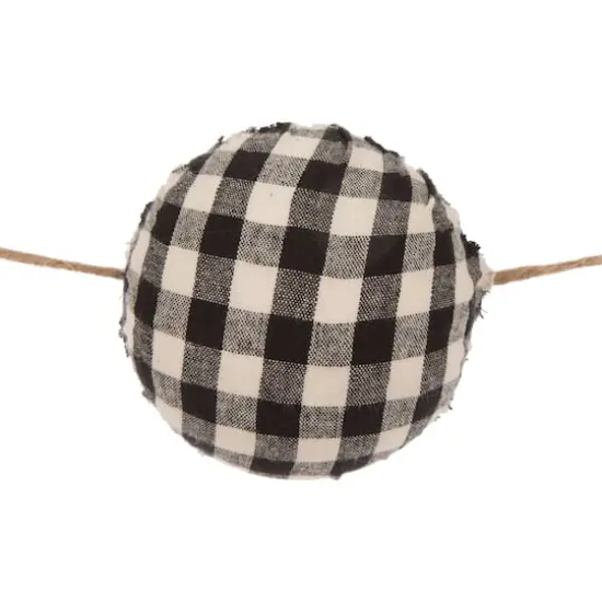 Glitzhome&reg; 6ft. Black & White Plaid Fabric Garland, 2ct. {5}