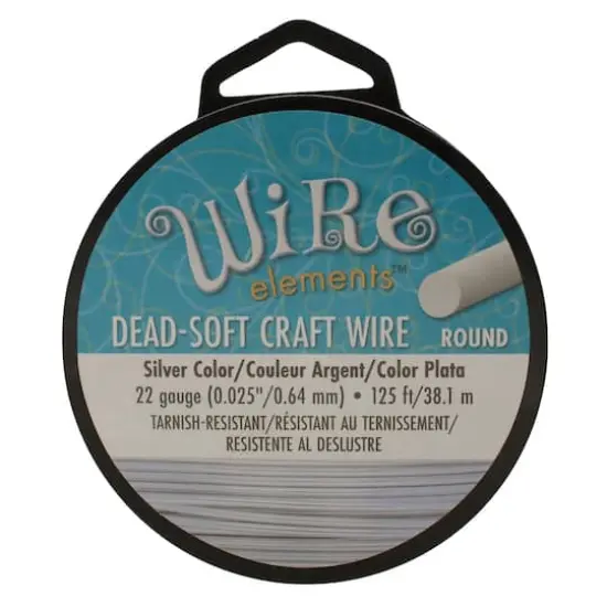 The Beadsmith&reg; Wire Elements&trade; 22 Gauge Tarnish Resistant Soft Temper Wire, 125ft. Silver {5}