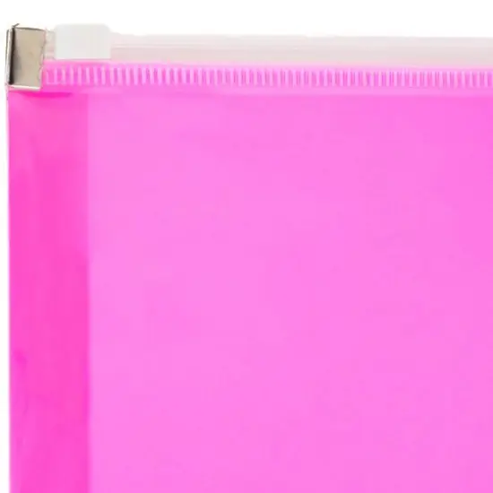 JAM Paper 9.75" x 13" Zip Closure Letter Booklet Plastic Envelopes, 12ct. Hot Pink {5}