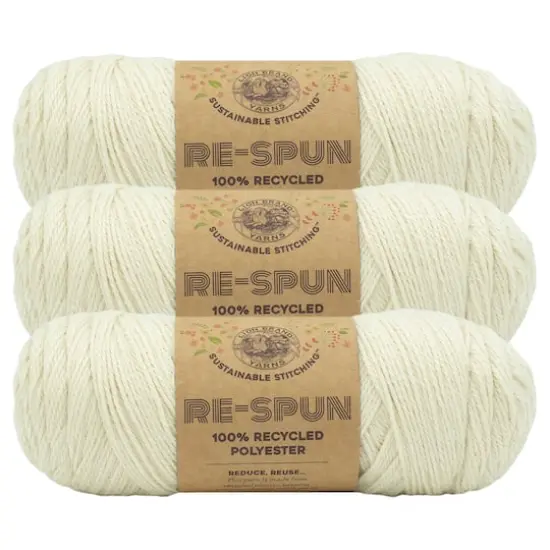 3 Pack Lion Brand&reg; Re-Spun Recycled Yarn Whipped Cream {1}