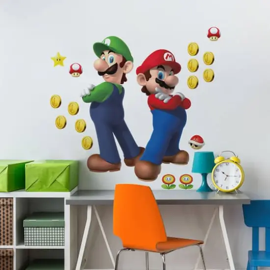 RoomMates Super Mario Luigi & Mario Giant Peel & Stick Wall Decals {4}