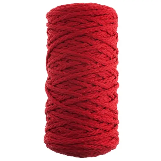 John Bead 4mm Braided Macram&eacute; Cord, 70yd. Red {1}
