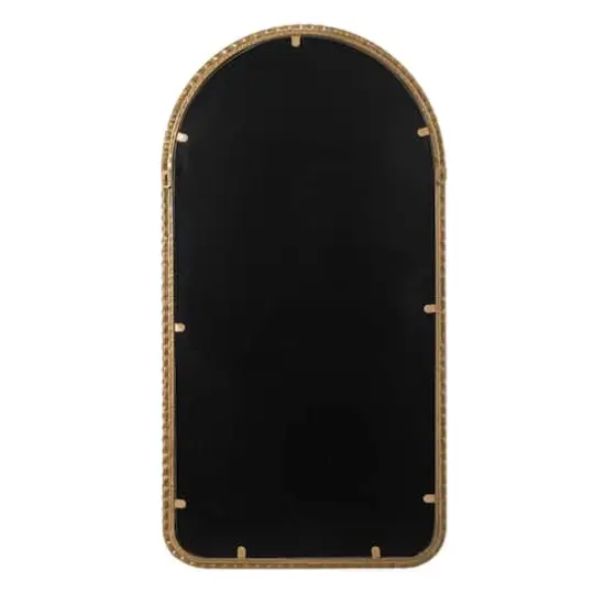 Hello Honey&reg; 33" Gold Decorative Arched Metal Wall Mirror {6}