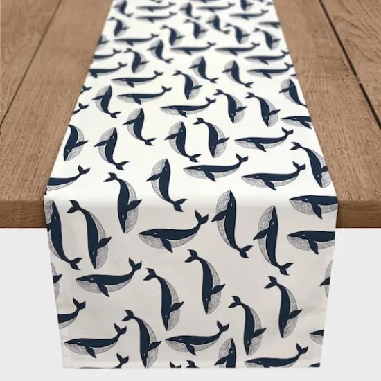 72'' Whale Pattern Poly Twill Table Runner {3}