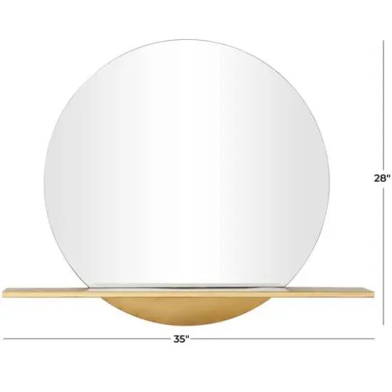 Gold Metal Glam Wall Mirror, 35" x 4" x 28" {6}
