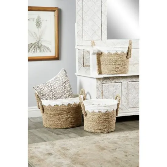 Brown Sea Grass Natural Storage Basket Set {9}