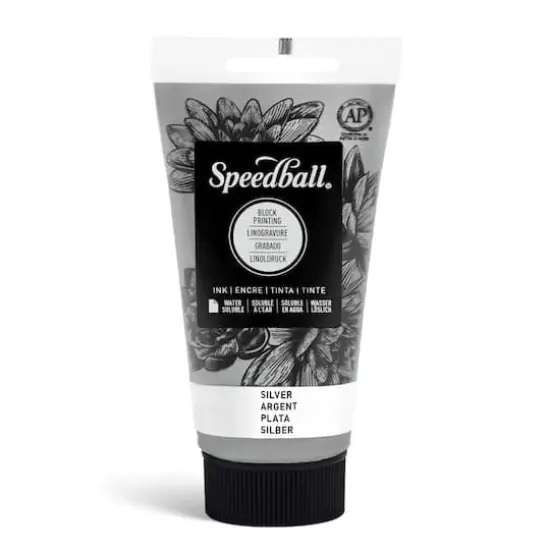Speedball&reg; Water-Soluble Block Printing Ink Silver {1}