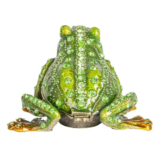 Hello Honey&reg; 3" Green Jeweled Frog Trinket Box {11}