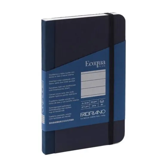 Fabriano&reg; EcoQua Plus Lined Fabric-Bound Notebook Navy {1}