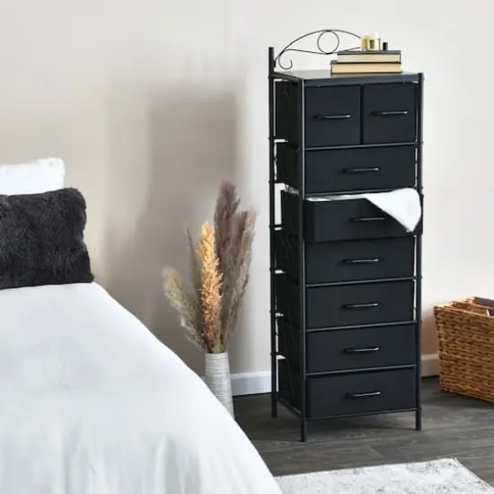 Household Essentials Victoria 54" 8-Drawer Narrow Dresser Black {3}