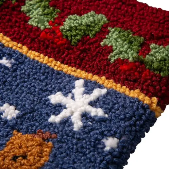 Glitzhome&reg; 19" Santa Hooked Stocking {7}