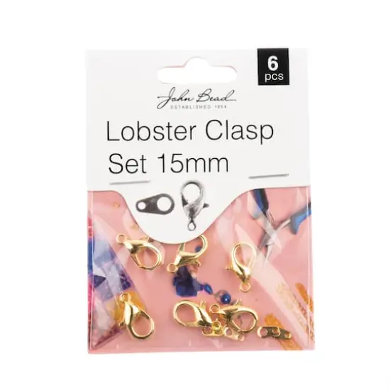 John Bead Must Have Findings 15mm Lobster Clasps Gold {1}