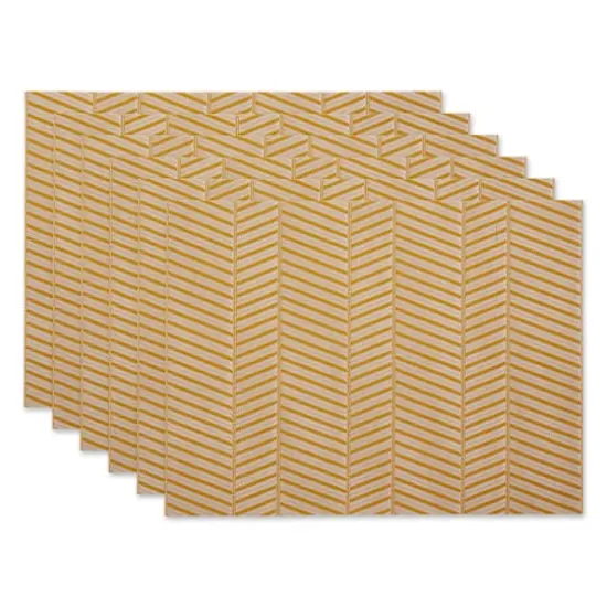 DII&reg; Textured Twill Weave Placemats, 6ct. Honey Gold {1}